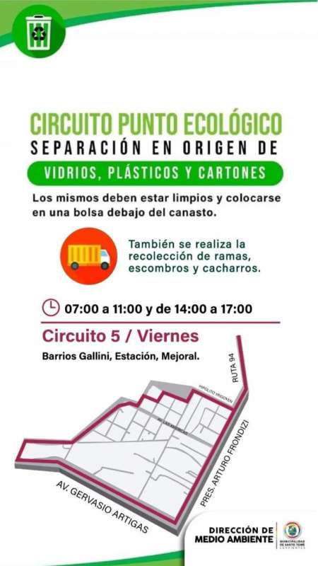 Circuito Punto Ecológico este viernes